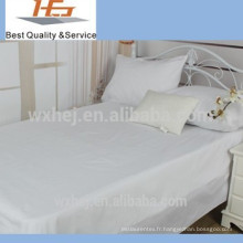 Draps de lit en coton uni de couleur blanche en gros